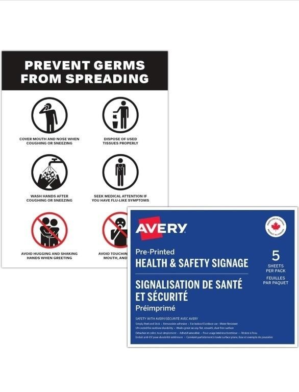 (New) AVERY Hygiene Signage Decal, Dos and Don’ts