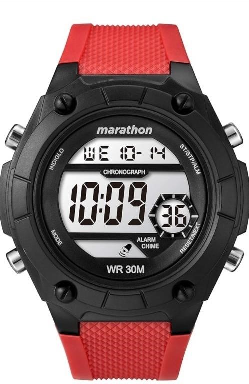 (New) Timex Marathon Men's Red Resin Strap Watch