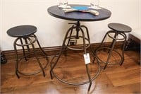 Industrial Bistro Table w/2 Stools, Items NOT