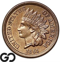 1861 Indian Head Cent, Beautiful Gem BU Blazer!