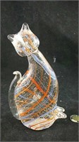 Murano Style Cat Art Glass