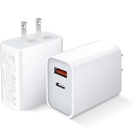 20W USB C Fast Charger 2-Pack Dual Port PD Power