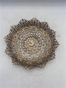 Sterling silver basket ornate flower