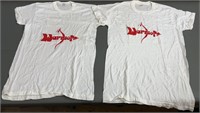 2pc NOS 1970s Warriors Sports Team Tee Shirts