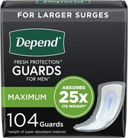Depend Incontinence Guards for Men, 104 Count