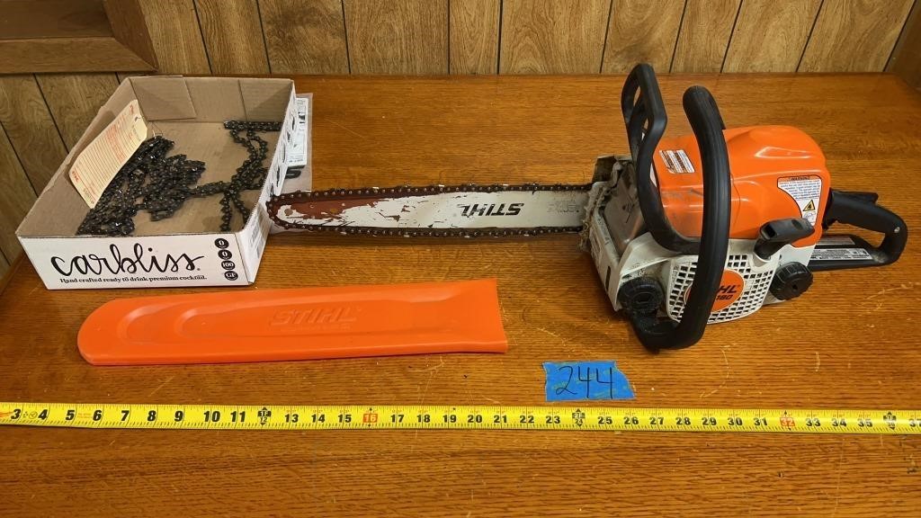 16” STIHL MS 180 chainsaw with 4 blades & blade