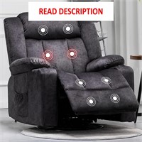 COMHOMA Recliner Chair Massage Rocker Heated  Gray