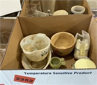 5 Boxes Contents-Pyrex Measuring Cups, Teapot Etc