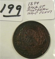 1844 Bank of Montreal Half Penny