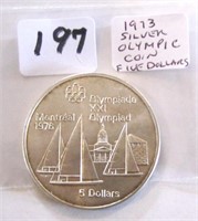 1973 Montreal Olympics Silver Five Dollars Coin