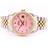 Rolex DateJust Two Tone Pink MOP Diamond 36 Watch