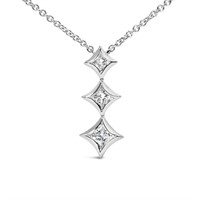 10K Gold Princess Cut Diamond Pendant