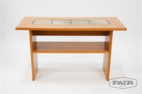 Danish Teak Console Table w/ Tile Top