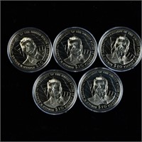 Lot of 5 Ronald Reagan Coins