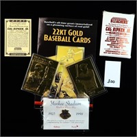 Two Gold Plate Collector Baseball Cards