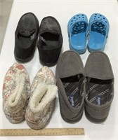3 pairs of Slippers & sandals - sizes - Med, L,