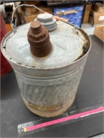 Antique galvanized gas can
