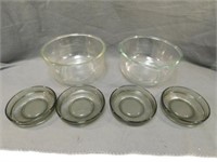 Mixing/Oven Bowls 5" T, 9.5" W. Two bowls can be