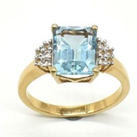ROSEGOLD PLATED SILVER BLUE TOPAZ(4.35CT) ROSE