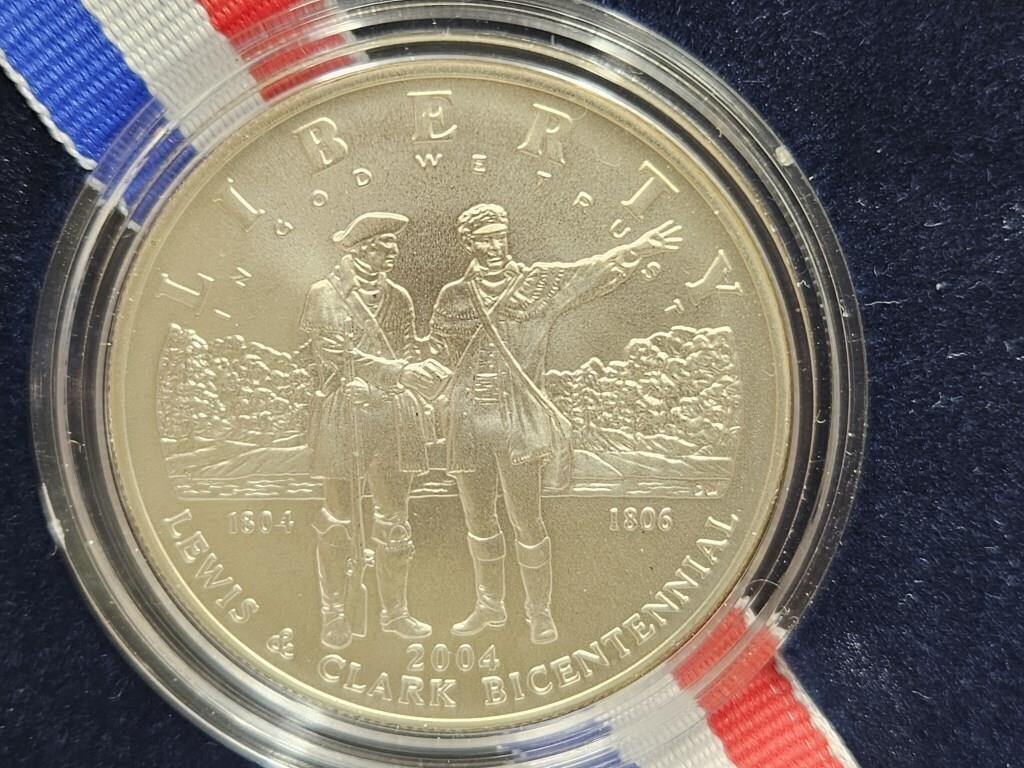 US Mint Lewis & Clark UNC Silver $ Coin 26.7g