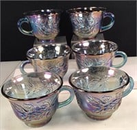 Vintage Indiana Blue Carnival Glass Cups