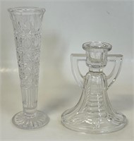 NICE ART DECO CANDLE HOLDER & BUD VASE