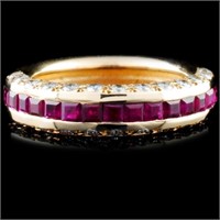 1.65ct Ruby & 0.88ctw Diamond Ring in 14K Gold