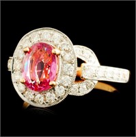 18K Gold Ring 1.28ct Spinel & 0.63ctw Diamonds