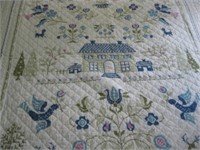 Quilt: Hand Embroidered “American Sampler” Patter