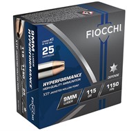 Fiocchi 9XTP25 Hyperformance Defense 9mm Luger 115
