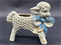 Vintage McCoy Planter- Lamb w/ Blue Bow