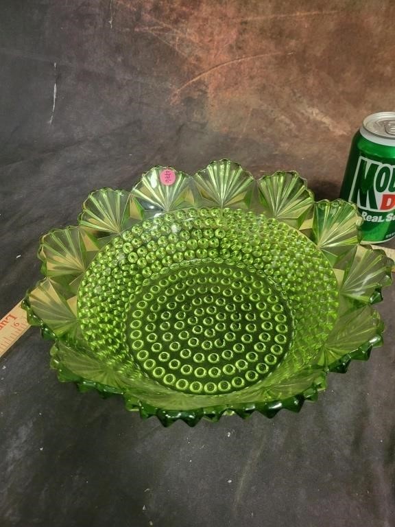 Green Glass Large Bowl