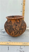 19th century clay round bottom pot Native American