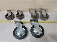 Three Sets Hard Rubber Wheel Castors
