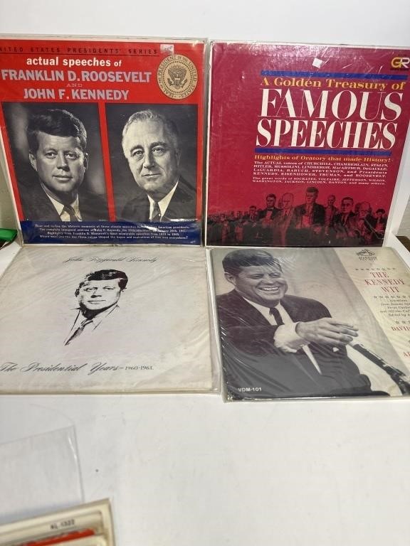 Lot of 4 vintage John F Kennedy LP’s records clean