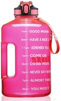 SLUXKE 1 Gallon Water Bottle Wide Mouth with Time