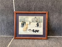 Kids Playing Hockey Framed Art Print MG Smith