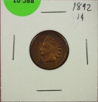 1892 Indian Cent XF