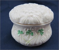 "Belleek" Shamrock Covered Trinket Box