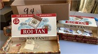 4, vintage cigar boxes with stamp collections,