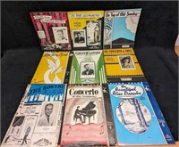 9 Vintage Classic Sheet Music On Top Of Old Smoky