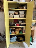 STEEL CABINET AND CONTENTS