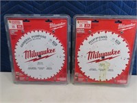 (2) New MILWAUKEE 10" 40t/24t Saw Blades