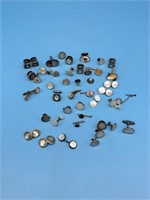 Lot Of Men's Cuff Links , Tie Clips , Buttons