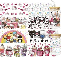8 Sheets Cute Cartoon Character Decoration Sticker