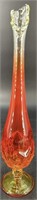 MCM Viking Amberina Pedestal Bud Vase 15” Uv