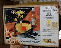 Vintage Yellow West Bend Fondue Pot