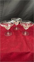 Set of 3 Margarita Glasses