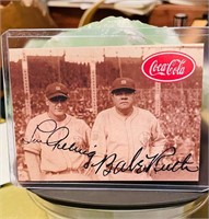 Cola Cola Coke w/ Babe Ruth & Lou Gehrig facsimile