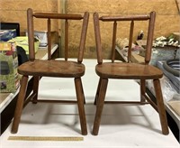 2 Kids wood chairs 21in